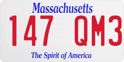 MA license plate 147QM3