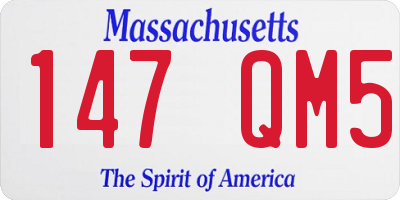 MA license plate 147QM5