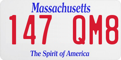 MA license plate 147QM8