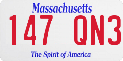 MA license plate 147QN3