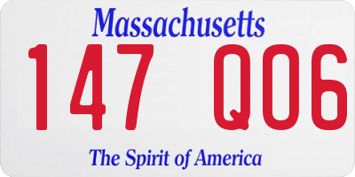 MA license plate 147QO6
