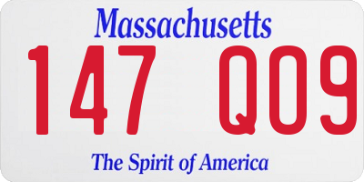 MA license plate 147QO9