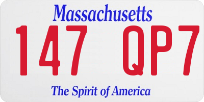 MA license plate 147QP7
