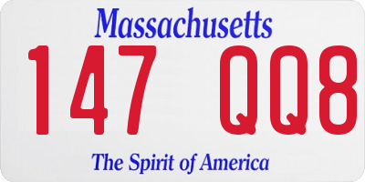 MA license plate 147QQ8