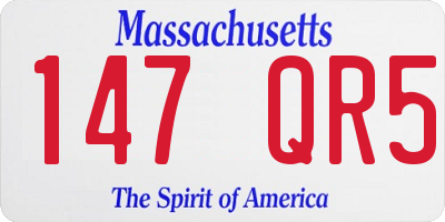 MA license plate 147QR5