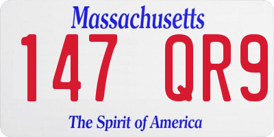MA license plate 147QR9