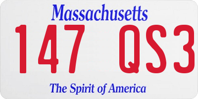MA license plate 147QS3