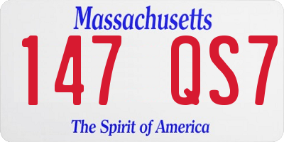 MA license plate 147QS7