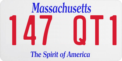 MA license plate 147QT1