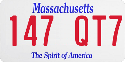 MA license plate 147QT7