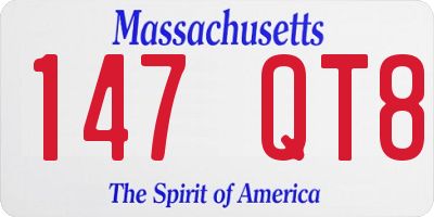 MA license plate 147QT8