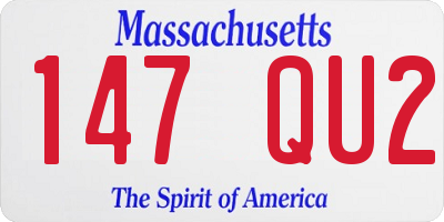 MA license plate 147QU2