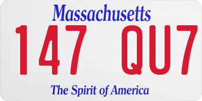 MA license plate 147QU7