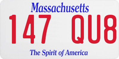 MA license plate 147QU8