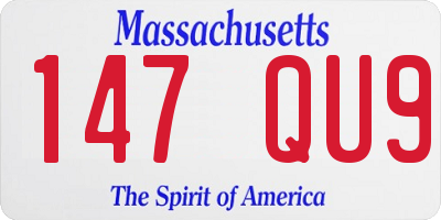 MA license plate 147QU9