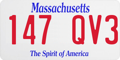 MA license plate 147QV3