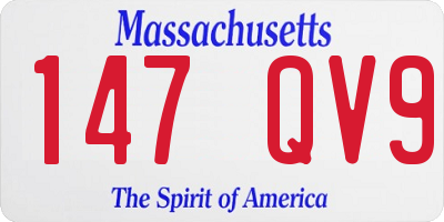 MA license plate 147QV9