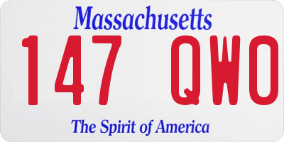 MA license plate 147QW0