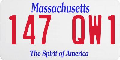 MA license plate 147QW1