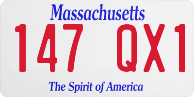 MA license plate 147QX1