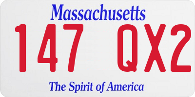 MA license plate 147QX2