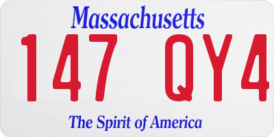 MA license plate 147QY4