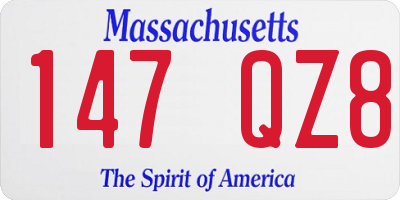 MA license plate 147QZ8