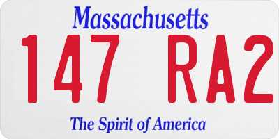 MA license plate 147RA2