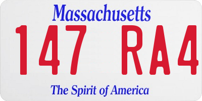 MA license plate 147RA4