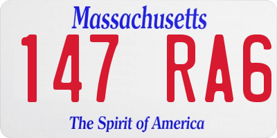 MA license plate 147RA6