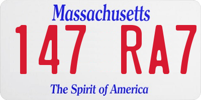 MA license plate 147RA7