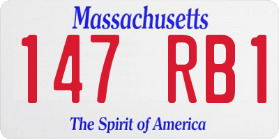 MA license plate 147RB1
