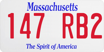 MA license plate 147RB2