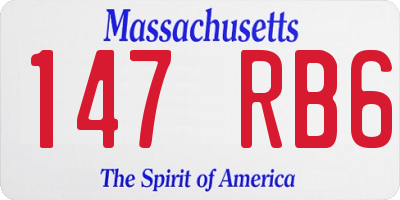 MA license plate 147RB6