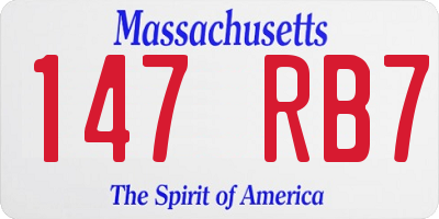 MA license plate 147RB7
