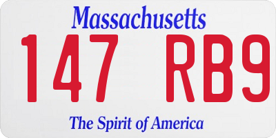 MA license plate 147RB9