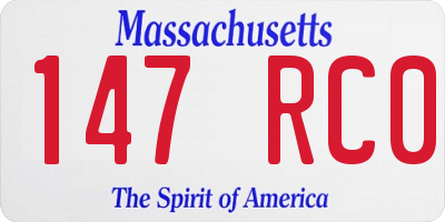 MA license plate 147RC0