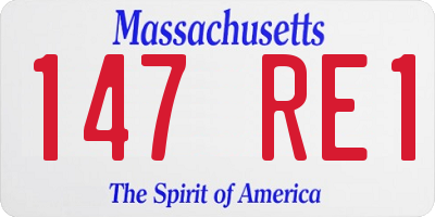 MA license plate 147RE1