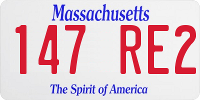 MA license plate 147RE2