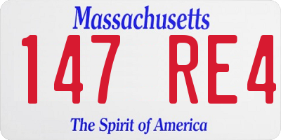 MA license plate 147RE4
