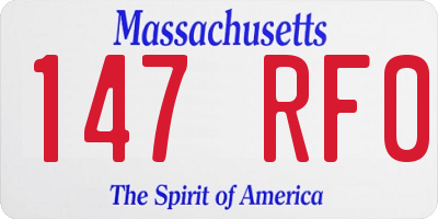 MA license plate 147RF0
