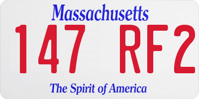 MA license plate 147RF2
