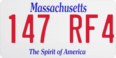 MA license plate 147RF4