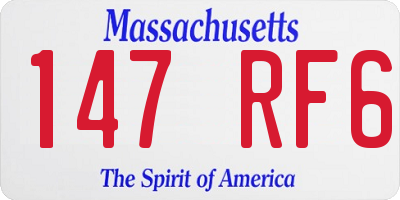 MA license plate 147RF6