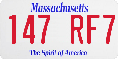 MA license plate 147RF7