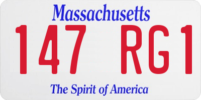MA license plate 147RG1