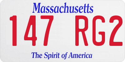 MA license plate 147RG2