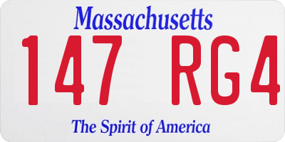 MA license plate 147RG4