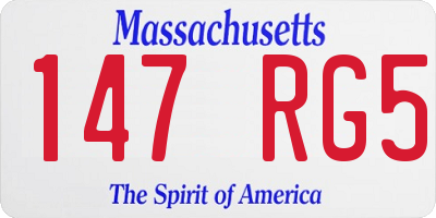 MA license plate 147RG5