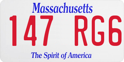 MA license plate 147RG6